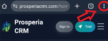 Chrome menu button location showing three dots icon